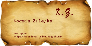 Kocsis Zulejka névjegykártya